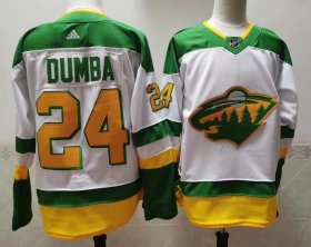 Wholesale Cheap Men\'s Minnesota Wild #24 Matt Dumba 2021 White Retro Stitched NHL Jersey
