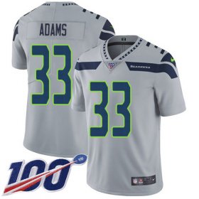 Wholesale Cheap Nike Seahawks #33 Jamal Adams Grey Alternate Men\'s Stitched NFL 100th Season Vapor Untouchable Limited Jersey