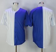 Wholesale Cheap Cubs Blank White/Blue Split Fashion Stitched MLB Jersey