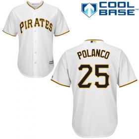 Wholesale Cheap Pirates #25 Gregory Polanco White Cool Base Stitched Youth MLB Jersey
