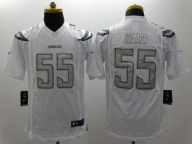 Wholesale Cheap Nike Chargers #55 Junior Seau White Men\'s Stitched NFL Limited Platinum Jersey