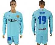 Wholesale Cheap Barcelona #19 Digne Away Long Sleeves Soccer Club Jersey