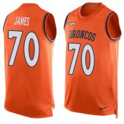 Wholesale Cheap Nike Broncos #70 Ja'Wuan James Orange Team Color Men's Stitched NFL Limited Tank Top Jersey