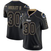 Wholesale Cheap Nike Rams #30 Todd Gurley II Lights Out Black Men's Stitched NFL Limited Rush Jersey