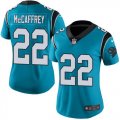 Wholesale Cheap Nike Panthers #22 Christian McCaffrey Blue Women's Stitched NFL Limited Rush Jersey