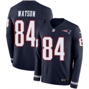 Wholesale Cheap Nike Patriots #84 Benjamin Watson Navy Blue Team Color Men's Stitched NFL Limited Therma Long Sleeve Jersey