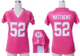 Wholesale Cheap Nike Packers #52 Clay Matthews Pink Draft Him Name & Number Top Women\'s Stitched NFL Elite Jersey