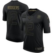 Wholesale Cheap Nike Packers 12 Aaron Rodgers Black 2020 Salute To Service Limited Jersey