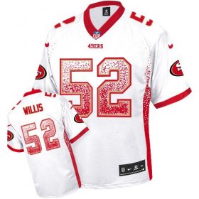 Wholesale Cheap Nike 49ers #52 Patrick Willis White Men\'s Stitched NFL Elite Drift Fashion Jersey