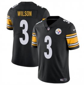 Cheap Men\'s Pittsburgh Steelers #3 Russell Wilson Black Vapor Untouchable Limited Football Stitched Jersey