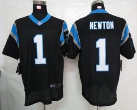 Wholesale Cheap Nike Panthers #1 Cam Newton Black Team Color Men\'s Stitched NFL Elite Jersey