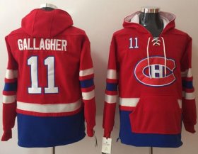 Wholesale Cheap Canadiens #11 Brendan Gallagher Red Name & Number Pullover NHL Hoodie
