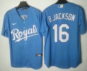 Wholesale Cheap Men's Kansas City Royals #16 Andrew Benintendi Light Blue Cool Base Stitched MLB Jersey