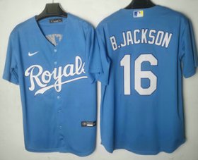 Wholesale Cheap Men\'s Kansas City Royals #16 Andrew Benintendi Light Blue Cool Base Stitched MLB Jersey