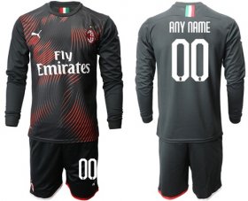 Wholesale Cheap AC Milan Personalized Third Long Sleeves Soccer Club Jersey