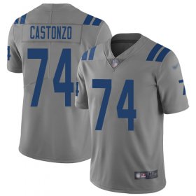 Wholesale Cheap Nike Colts #74 Anthony Castonzo Gray Men\'s Stitched NFL Limited Inverted Legend Jersey