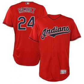 Wholesale Cheap Indians #24 Manny Ramirez Red Flexbase Authentic Collection Stitched MLB Jersey