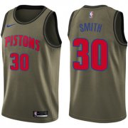 Wholesale Cheap Nike Pistons #30 Joe Smith Green Salute to Service NBA Swingman Jersey