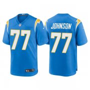 Wholesale Cheap Men's Los Angeles Chargers #77 Zion Johnson Blue Limited Stitched Jersey