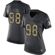 Wholesale Cheap Nike Dolphins #98 Raekwon Davis Black Women's Stitched NFL Limited 2016 Salute to Service Jersey