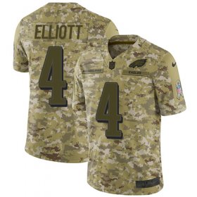 Wholesale Cheap Nike Eagles #4 Jake Elliott Camo Men\'s Stitched NFL Limited 2018 Salute To Service Jersey