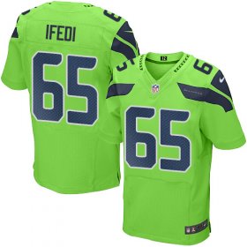 Wholesale Cheap Nike Seahawks #65 Germain Ifedi Green Men\'s Stitched NFL Elite Rush Jersey