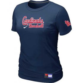 Wholesale Cheap Women\'s St.Louis Cardinals Nike Short Sleeve Practice MLB T-Shirt Midnight Blue