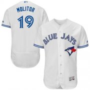 Wholesale Cheap Blue Jays #19 Paul Molitor White Flexbase Authentic Collection Stitched MLB Jersey