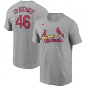 Wholesale Cheap St. Louis Cardinals #46 Paul Goldschmidt Nike Name & Number T-Shirt Gray