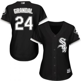 Wholesale Cheap White Sox #24 Yasmani Grandal Black Alternate Women\'s Stitched MLB Jersey