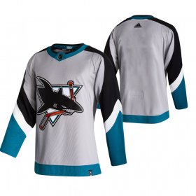Wholesale Cheap San Jose Sharks Blank Grey Men\'s Adidas 2020-21 Reverse Retro Alternate NHL Jersey