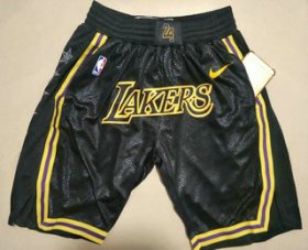 Wholesale Cheap Men\'s Los Angeles Lakers Black With Lakers 2020 Nike City Edition Stitched Shorts