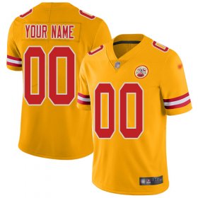 Wholesale Cheap Nike Kansas City Chiefs Customized Gold Men\'s Stitched NFL Limited Inverted Legend Jersey