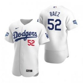 Wholesale Cheap Los Angeles Dodgers #52 Pedro Baez White 2020 World Series Champions Jersey