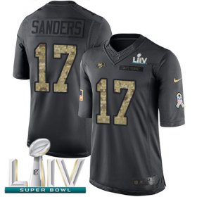Wholesale Cheap Nike 49ers #17 Emmanuel Sanders Black Super Bowl LIV 2020 Men\'s Stitched NFL Limited 2016 Salute to Service Jersey