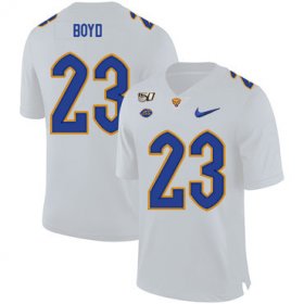 Wholesale Cheap Pittsburgh Panthers 23 Tyler Boyd White 150th Anniversary Patch Nike College Football Jersey