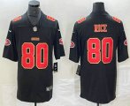 Cheap Men's San Francisco 49ers #80 Jerry Rice Black Red Fashion Vapor Limited Stitched Jersey