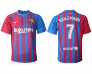 Wholesale Cheap Men 2021-2022 Club Barcelona home aaa version red 7 Nike Soccer Jerseys