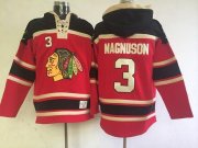 Wholesale Cheap Blackhawks #3 Keith Magnuson Red Sawyer Hooded Sweatshirt Stitched NHL Jersey