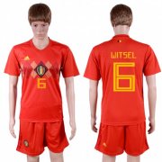 Wholesale Cheap Belgium #6 Witsel Red Soccer Country Jersey
