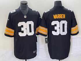 Wholesale Cheap Men\'s Pittsburgh Steelers #30 Jaylen Warren Black 2023 FUSE Vapor Limited Stitched Throwback Jersey