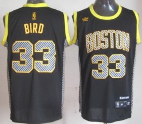 Wholesale Cheap Boston Celtics #33 Larry Bird Black Electricity Fashion Jersey