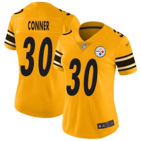 Wholesale Cheap Nike Steelers #30 James Conner Gold Women\'s Stitched NFL Limited Inverted Legend Jersey