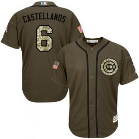 Wholesale Cheap Cubs #6 Nicholas Castellanos Green Salute to Service Stitched MLB Jersey