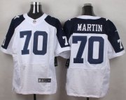 Wholesale Cheap Nike Cowboys #70 Zack Martin White Thanksgiving Throwback Men's Stitched NFL Elite Jersey