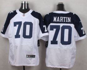 Wholesale Cheap Nike Cowboys #70 Zack Martin White Thanksgiving Throwback Men\'s Stitched NFL Elite Jersey