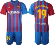 Wholesale Cheap Men 2021-2022 Club Barcelona home blue 19 Nike Soccer Jersey