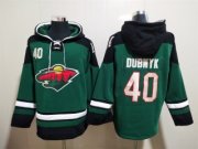 Wholesale Cheap Men's Minnesota Wild #40 Devan Dubnyk Green Ageless Must-Have Lace-Up Pullover Hoodie