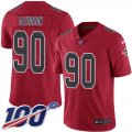Wholesale Cheap Nike Falcons #90 Marlon Davidson Red Men's Stitched NFL Limited Rush 100th Season Jersey