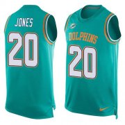 Wholesale Cheap Nike Dolphins #20 Reshad Jones Aqua Green Team Color Men's Stitched NFL Limited Tank Top Jersey